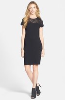 Thumbnail for your product : Vince Camuto Lace Yoke Cap Sleeve Shift Dress