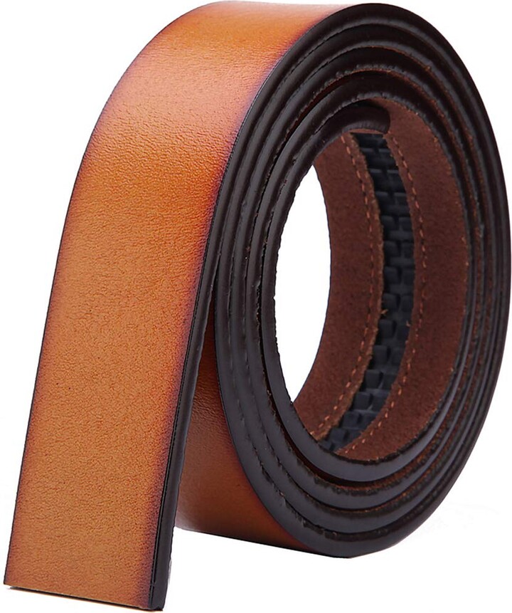 Nelbons Men's Leather Ratchet Belt Strap Only 35mm 1 3/8 Leather Belt ...
