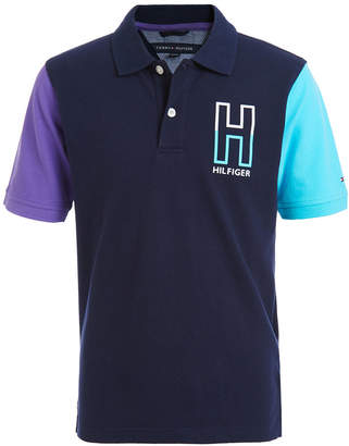 Tommy Hilfiger Little Boys Kevin Stretch Colorblocked Logo-Print Pique Polo Shirt