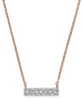 Thumbnail for your product : Sylvie Dana Rebecca Designs 14K White & Rose Gold Rose Mini Bar Necklace with Diamonds