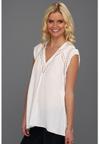 Thumbnail for your product : Rebecca Taylor Diamond Sleeveless Top