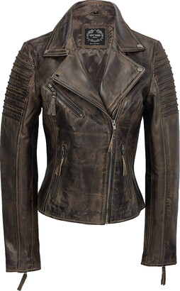 Bertanni London New Ladies Women Soft Washed Vintage Look Real Leather Jacket 3/4 Coat 