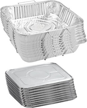 Nicole Fantini Disposable Aluminum 9X13 inches Half Size Pans with Handle Rack & Lids