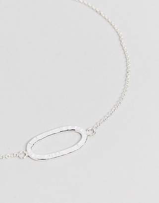 ASOS Sterling Silver Hammered Oval Chain Bracelet