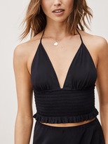 Thumbnail for your product : Diane von Furstenberg TVF Daffodil Smocked Crepe Halter Top