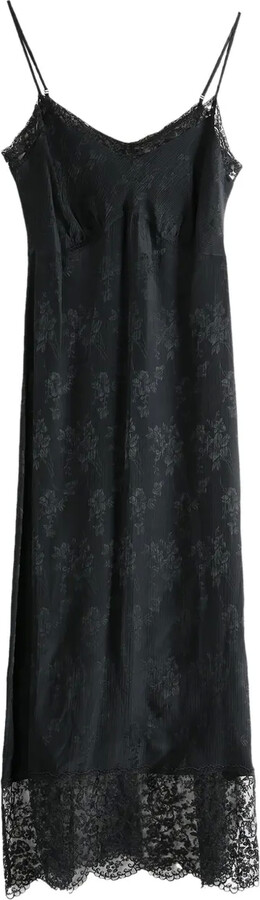 Simone Rocha Floral-Lace Slip Midi Dress