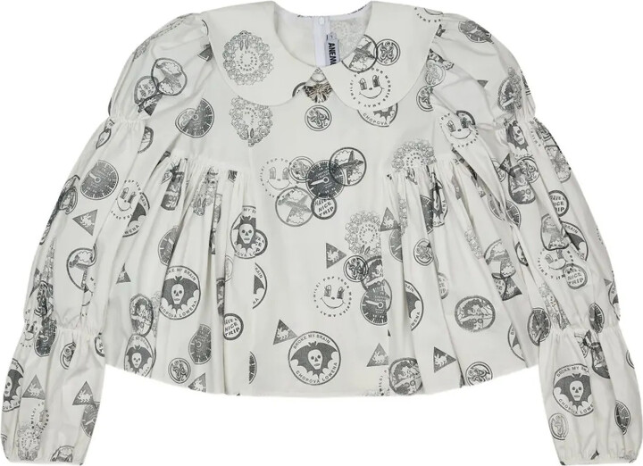 Chopova Lowena Willa collared printed blouse