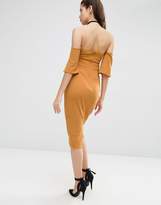 Thumbnail for your product : ASOS Maternity Fluted Sleeve Midi Bodycon Dress in Texture