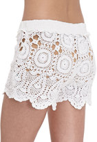 Thumbnail for your product : Letarte Crochet Tie-Waist Shorts, White