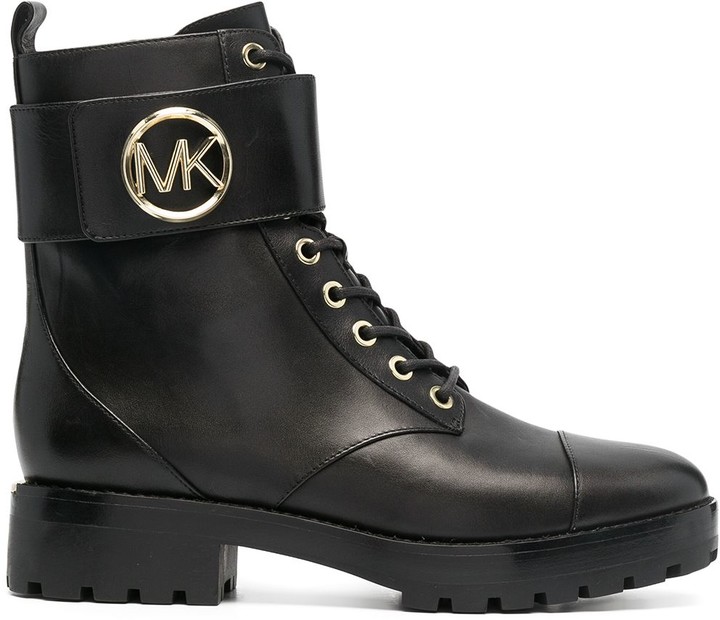 MICHAEL Michael Kors Tatum leather combat boots - ShopStyle