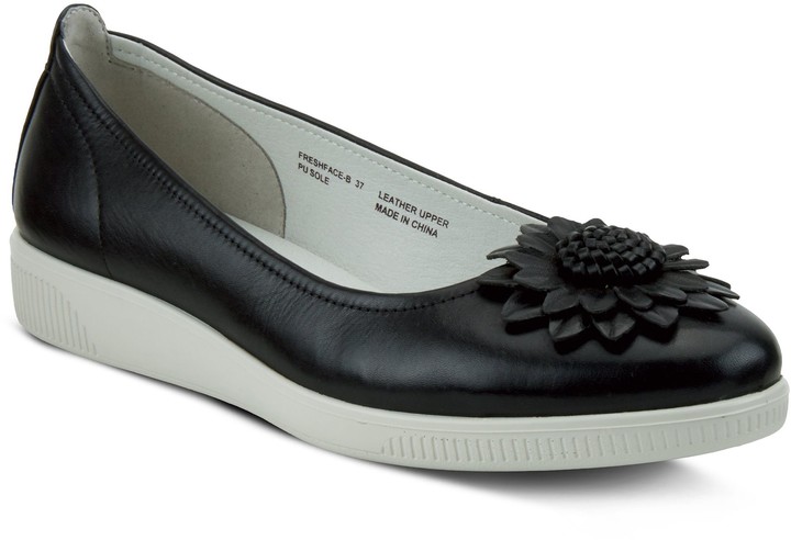 black leather slip ons