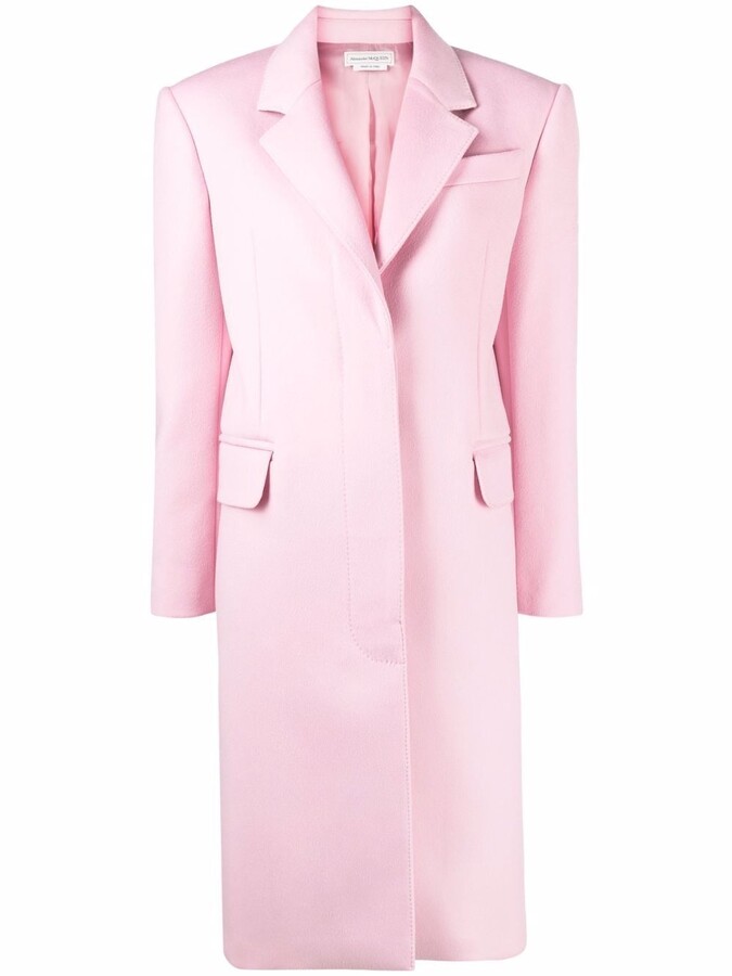 soft pink wool coat
