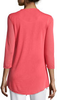 Thumbnail for your product : Joan Vass Draped-Front Relaxed Top, Coral Bloom