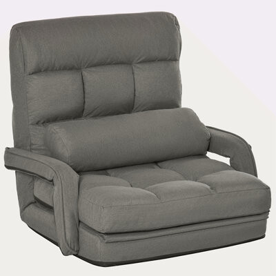 Trule Convertible Floor Sofa Bed, Recliner Armchair Upholstered Sleeper Chair With Pillow For Living Room Bedroom Lounge