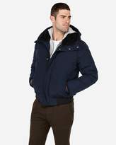 Thumbnail for your product : Express Navy Faux Fur Lined Hooded Bomber Jacket