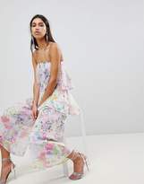 Thumbnail for your product : ASOS Tiered Jumpsuit in Mixed Florals