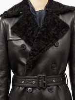 Thumbnail for your product : Saint Laurent Double-breasted Shearling Trench Coat - Black