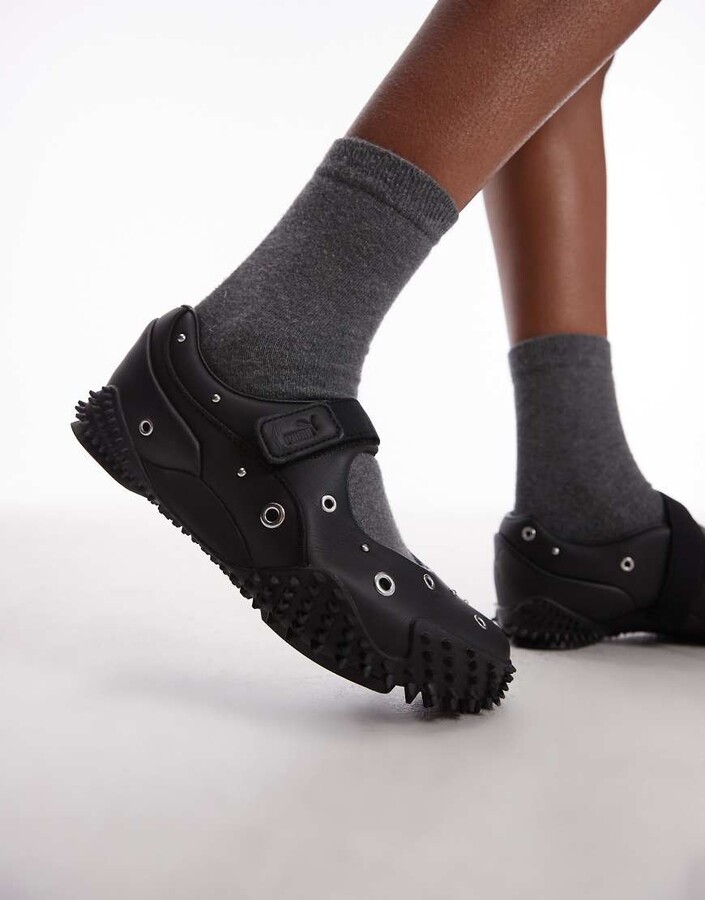 Puma Mostro Fey ballet flats with silver detail in black