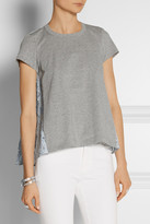 Thumbnail for your product : Sacai Luck cotton-jersey and lace T-shirt