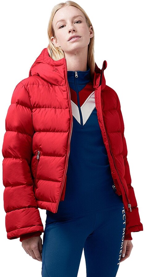 red ski style parka