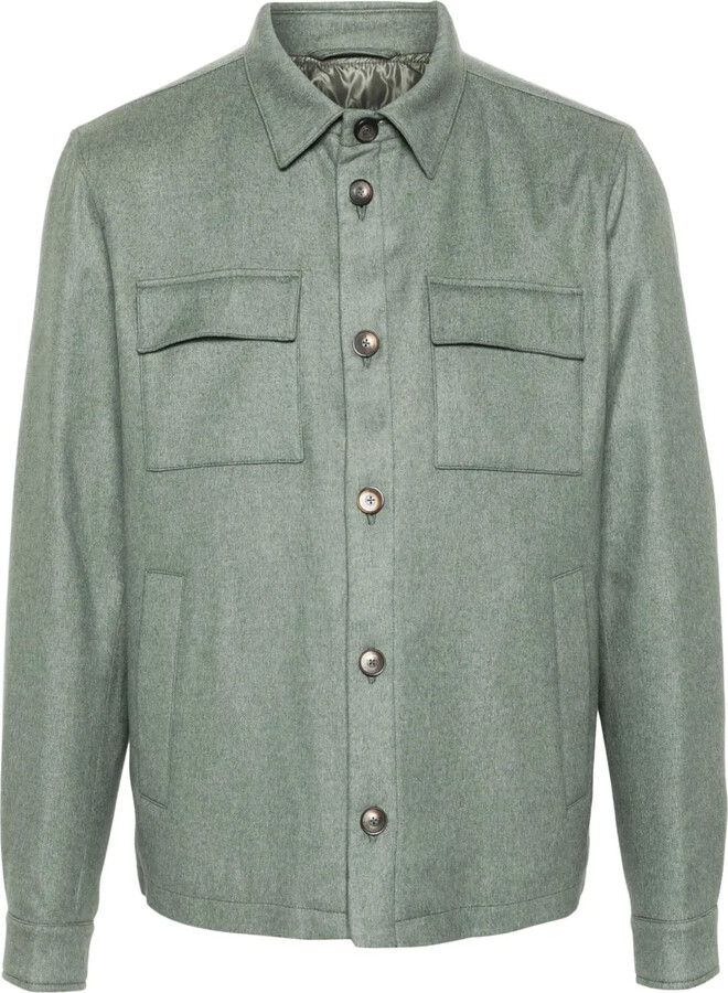 Herno Button-Up Brushed Shirt Jacket
