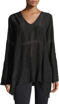 Johnny Was Plus Size Cage Flare Long-Sleeve Tunic