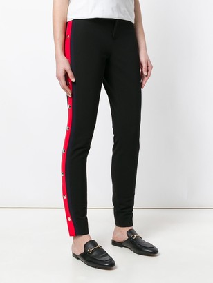 Gucci buttoned Web side panel skinny trousers