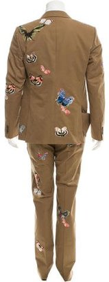 Valentino Butterfly-Embroidered Two-Piece Suit w/ Tags