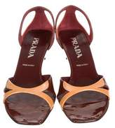 Thumbnail for your product : Prada Patent Leather Mid Heel Sandals