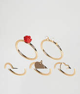 Thumbnail for your product : ASOS Pack of 5 Love Ring Pack