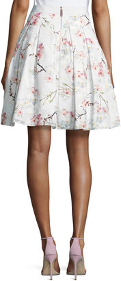 Ted Baker Cherry Blossom Burnout Skirt, Light Gray