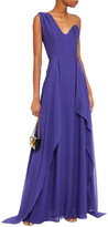 Thumbnail for your product : Roland Mouret Kimberworth One-shoulder Draped Silk-crepe Gown