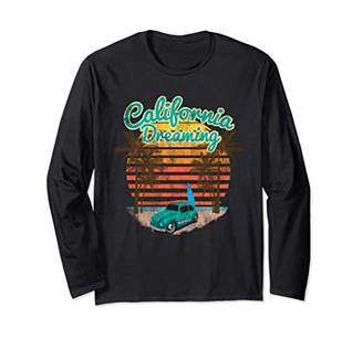 Long Sleeve California Dreaming Bug Van Surfboard TShirt
