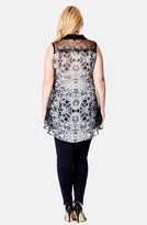Thumbnail for your product : Rainforest City Chic 'Mirrored Rainforest' Sleeveless Shirt (Plus Size)