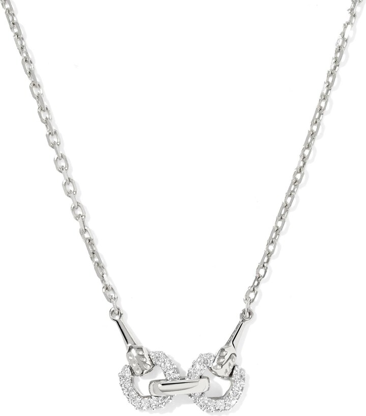 Kendra Scott Beau 14k White Gold Short Pendant Necklace | Diamonds
