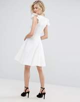 Thumbnail for your product : Club L Frill Sleeve Pleat Detail Skater Dress