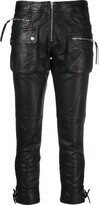 Cropped-Leg Leather Trousers 