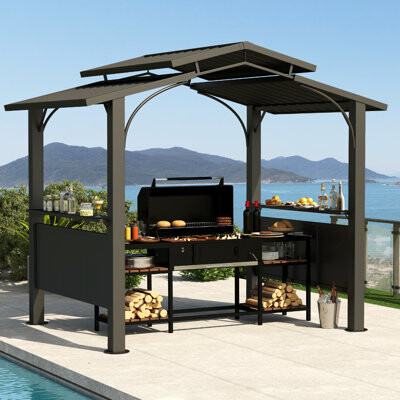COVERONICS 8 Ft. W x 5 Ft. D Aluminum Grill Gazebo