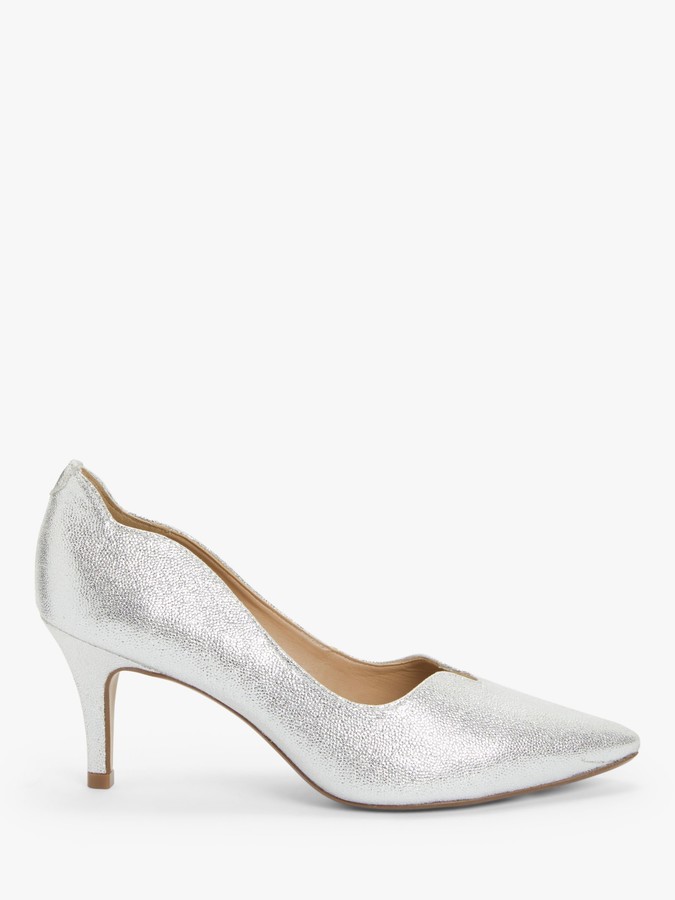 john lewis silver shoes mid heel