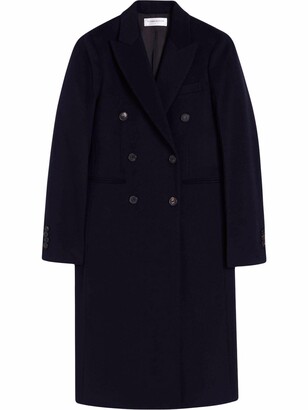 Victoria Beckham Double-Breasted Virgin Wool-Blend Coat