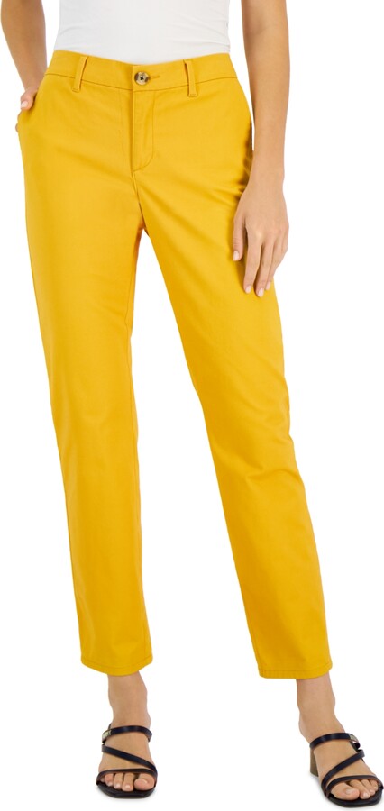 Tommy Hilfiger Women's Th Flex Hampton Cuffed Chino Straight-Leg Pants,  Created for Macy's - ShopStyle