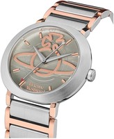 Thumbnail for your product : Vivienne Westwood Clerkenwell Soft Green and Rose Gold Orb Dial Two Tone Stainless Steel H Link Bracelet Watch