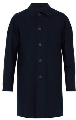 Harris Wharf London Single-breasted Technical Overcoat - Mens - Dark Blue