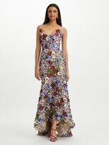 Thumbnail for your product : ODLR Strapless Pansy Threadwork Embroidered Gown