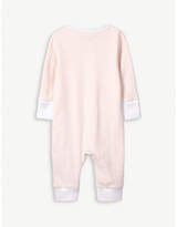 Thumbnail for your product : The Little White Company Striped zip-up cotton sleepsuit 0-24 months