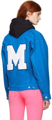 MSGM Blue Oversized Embroidered M Denim Jacket