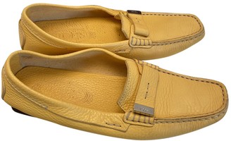 yellow leather flats womens