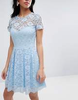 Thumbnail for your product : ASOS Petite Lace Skater Mini T-Shirt Dress