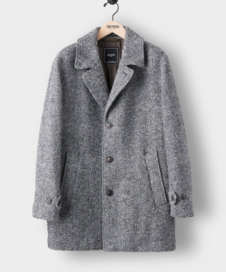 Todd Snyder Italian Wool Carcoat in Grey Herringbone ShopStyle