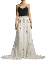Thumbnail for your product : Haute Hippie Fernweh Beaded Silk Skirt, Antique